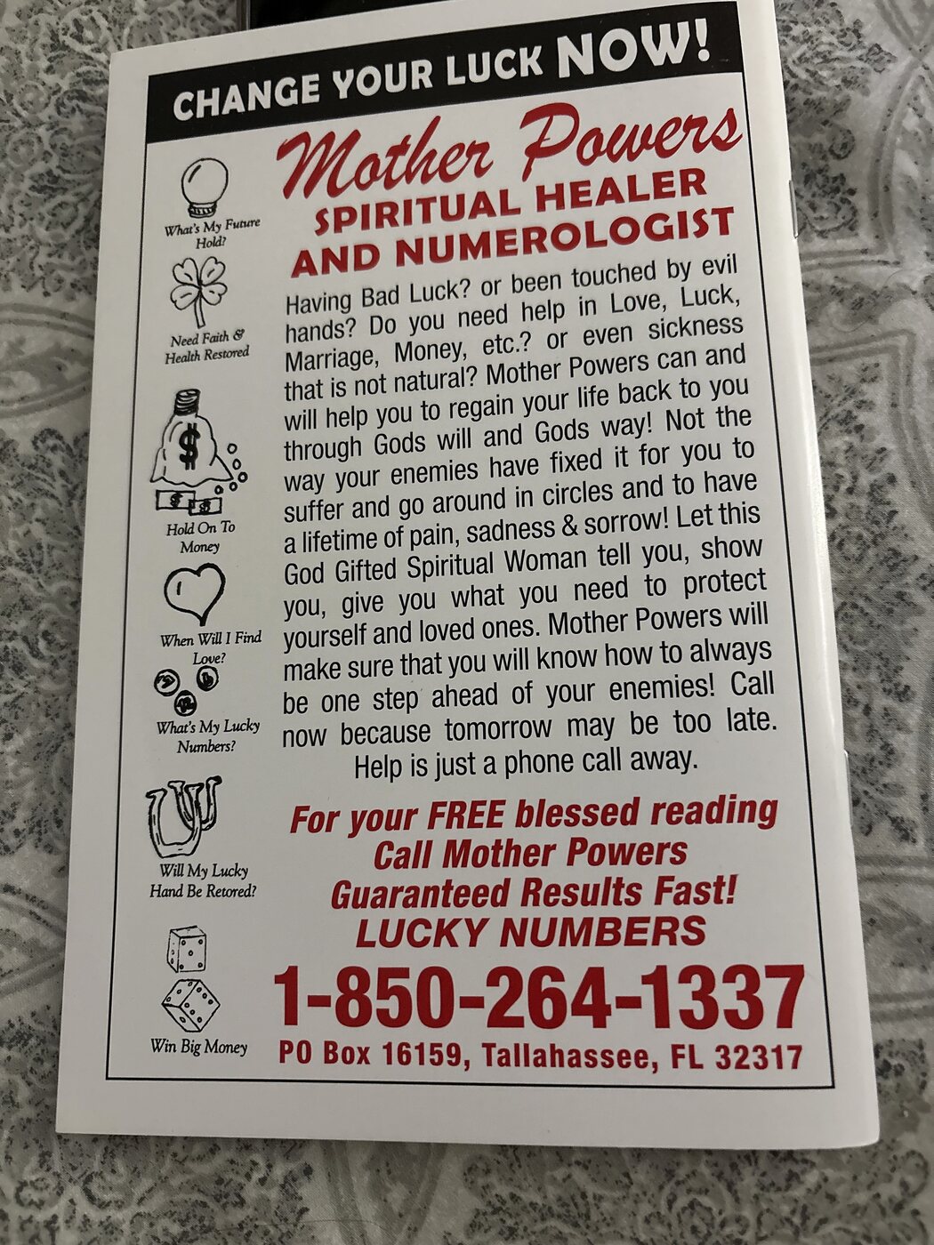 &ldquo;Change Your Luck Now&rdquo;